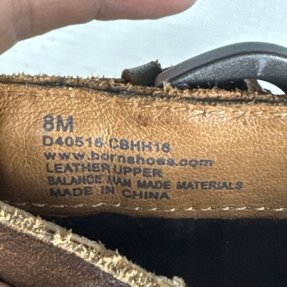 Born Women's 8M Leather Upper Bootie Brown Zip Buckle Detail 2.5" Heel - Picture 4 of 16